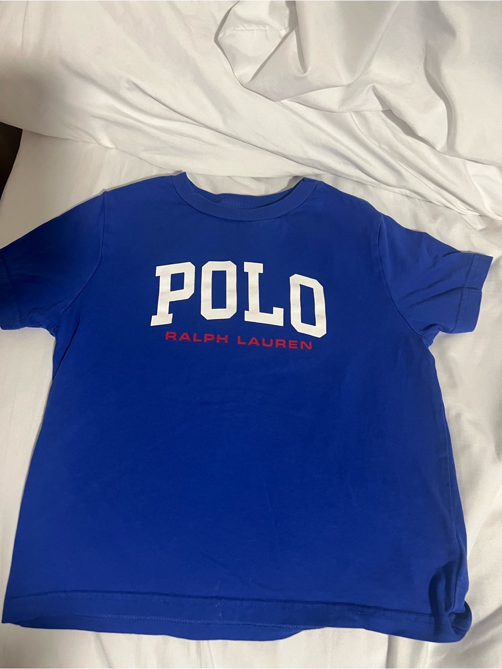 Polo by Ralph Lauren Royal Blue Logo Tee with White and Red Lettering